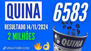 🍀 Resultado Quina 6583 [upl. by Alcock]