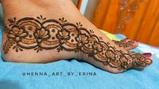 Easy feet design 🦶💞🌿 subscribe youtube hennaartbyerina viralvideos mehendi henna feetdesigns [upl. by Caassi]