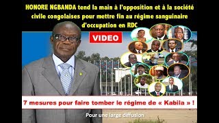 EN LIVE HONORE NGBANDA TEND LA MAIN A LELITE POLITIQUE ET LA SOCIETE CIVILE CONGOLAISES [upl. by Quenna]