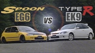 ENG CC Spoon Civic EG6 B18C vs Civic Type R EK9 B16B in Ebisu 1998 [upl. by Manley]