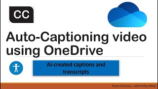 Creating Captions for a video using Microsoft Onedrive [upl. by Enyawal324]