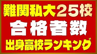 難関私立大25校 合格者数 出身高校別ランキング【早稲田・慶應・上智・東京理科・明治・青学・立教・中央・法政・学習院・関大・関学・同志社・立命館】【2024年 最新版】 [upl. by Ahsatin]