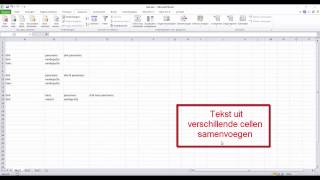 Teksten in excel 2010 samenvoegen en splitsen [upl. by Tacklind]