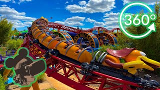 360º Ride on Slinky Dog Dash Rollercoaster at Disneys Hollywood Studios [upl. by Drofnelg349]