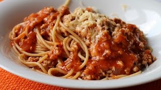 Spaghetti z mięsem mielonym i sosem pomidorowym szybki przepis [upl. by Merat]