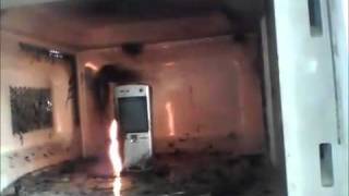 Mobile Cell Phone melted in Microwave while it is turned on [upl. by Claudian308]