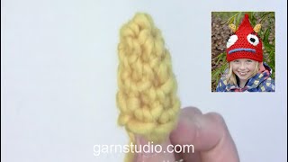 How to crochet a little horn for the hat in DROPS Extra 0928 [upl. by Adlihtam998]