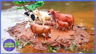 INCRÍVEL AVENTURA NA FAZENDA Salvando Vacas do Perigo das Águas [upl. by Elreath605]