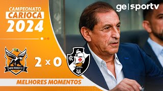 NOVA IGUAÇU 2 X 0 VASCO  MELHORES MOMENTOS  CAMPEONATO CARIOCA 2024  geglobo [upl. by Yelra]