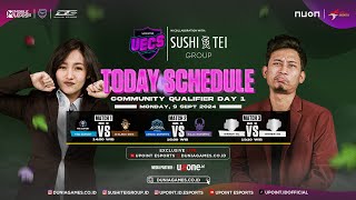 🔴 LIVE UECS MLBB X SUSHI TEI GROUP  COMMUNITY QUALIFIER DAY 1 [upl. by Goldina]