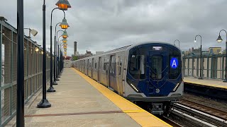 IND Rockaway Line A and S Trains  Beach 90th Street R46 R179 R211A [upl. by Arbmahs]