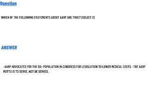 Which of the following statements about AARP are TRUE Select 2 [upl. by Neelon]