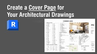 Create a Cover Page for Your Architectural Drawings [upl. by Hanzelin]