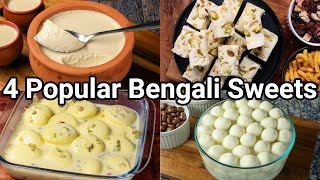 4 Bengali Sweets Desserts you should try in 2022  Popular Bengali Dessert Recipes  Milk Desserts [upl. by Ydniahs]