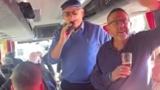 Oldham Athletic owner Frank Rothwell gives a song on Supporters Coach 😂👍🏽 🎵 [upl. by Morey727]