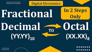 Fractional Decimal to Octal conversion  Fractional Octal to Decimal Conversion Digital Electronics [upl. by Ailam]