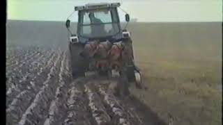 FORD 7610 TRACTOR PLOUGHING amp HARROWING IN SCOTLAND IN 1988 [upl. by Alvar]