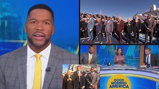 Michael Strahan Seen For The First Time Since National Anthem Gaffe As He Returns To GMA [upl. by Carvey]