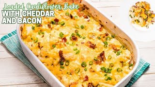 The Best Loaded Cauliflower Bake with Cheddar and Bacon  Low Carb amp Keto Recipe  LowCarbSpark [upl. by Frentz620]