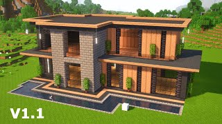 v11 Beautiful Modern House🏠 Minecraft Tutorial [upl. by Essam]