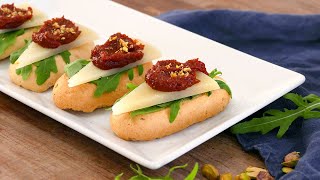 TOSTAS con MERMELADA DE PIMIENTOS DEL PIQUILLO de LODOSA QUESO y RÚCULA ¡Muy originales Cocinatis [upl. by Toby]