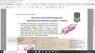 Mecánica de Materiales  Torsión  Ejes sólidos y huecos [upl. by Neddra]