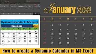 HOW TO MAKE A DYNAMIC CALENDAR IN EXCEL Tutorial [upl. by Aramoy]