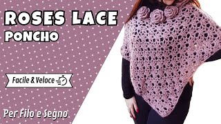 Poncho Roselline  poncho facile alluncinetto [upl. by Fulmis42]