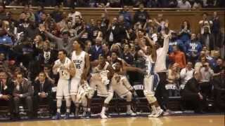 Duke Bench Loses Mind After Plumlee 3 Pointer [upl. by Lseil]