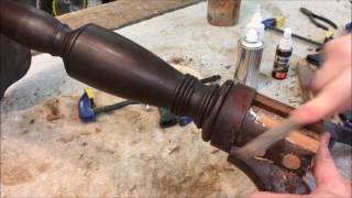 REPAIR MAHOGANY CANDLESTAND CIRCA 1810  PART 12 ANTIQUE RESTORATION [upl. by Shuler926]