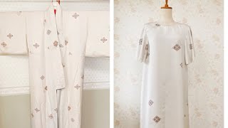 着物から作るフレアスリーブの大人可愛いワンピース♪ Make a nice dress with wide sleeves from a kimono [upl. by Lucchesi]