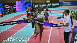 Alexis Holmes shatters records with 400m win at USATF Indoor Nationals  NBC Sports [upl. by Nohtan811]