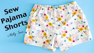 Learn to sew Pajama Shorts  Beginner Sewing Project [upl. by Ahsenyt]