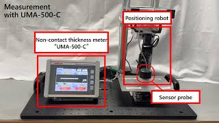 High precision thickness measurement by rough positioning Noncontact thickness meter quotUMA500Cquot [upl. by Abrahamsen]