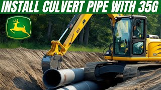 INSTALL CULVERT PIPE WITH 35G [upl. by Okiam220]