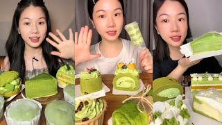 ASMR Mukbang Matcha🍵 Dessert amp Cake 🍰🧁  ASMR Eating Show  asmr mukbang matcha cake dessert [upl. by Reichert]