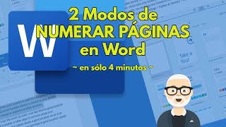 CÓMO NUMERAR PÁGINAS en WORD 4 minutos [upl. by Eanrahc]