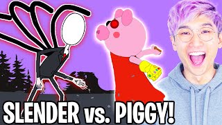 LANKYBOX REACTS TO PIGGY VS SLENDER CRAZY ENDING [upl. by Kceb461]