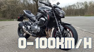 2018 Kawasaki Z900 A2 35kW 0100 KMH  060 MPH acceleration [upl. by Platt968]