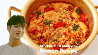 Seventeen Mingyus Viral Hangover Ramen Recipe From In The Soop [upl. by Aelanna]