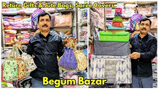 begumbazarshopping return gift bags  jute hand bags  Potli Bags Pouches Saree covers hyderabad [upl. by Yenalem]