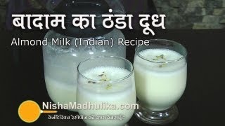 Kesar Badam Doodh  Almond Milk Recipe Indian [upl. by Marsiella]