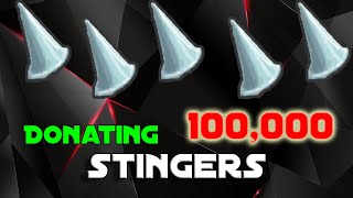 Donating 100000 STINGERS to the Wind Shrine Bee Swarm Simulator Test Realm [upl. by Carol]