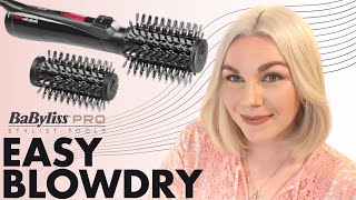 Amazing short hair styling tutorial by rotation hair brush [upl. by Cressi]