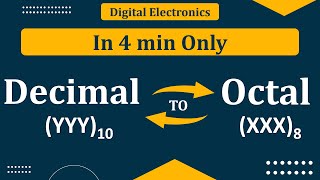 Decimal to Octal conversion  Octal to Decimal Conversion  Digital Electronics  Number System [upl. by Herold]