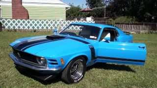 1970 Ford Mustang BOSS 302 For SaleMatching Motor4 SpeedGrabber BlueWhiteNew PaintBEAUTIFUL [upl. by Catlaina]