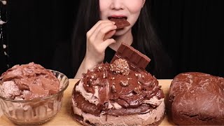 ASMR MUKBANG CHOCOLATE Cream Cake FERRERO ROCHER [upl. by Ulah]