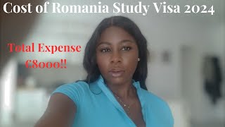 Total Cost of ROMANIA STUDY VISA in 2024  Cost of Studying in ROMANIA [upl. by Lyda]