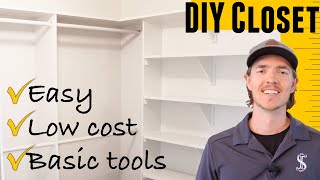 Simple but awesome DIY walk in closet build step by step [upl. by Egide]