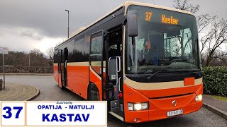 Autotrolej Rijeka linija 37 Opatija  Matulji  Kastav 4K ubrzano  Croatia bus ride [upl. by Manlove520]